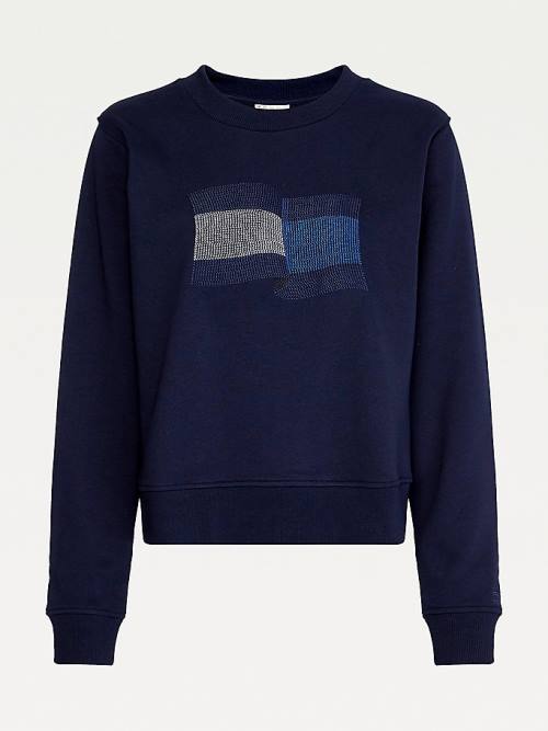 Tommy Hilfiger Tommy Icons Crew Neck Sweatshirts Dames Blauw | TH037CHM