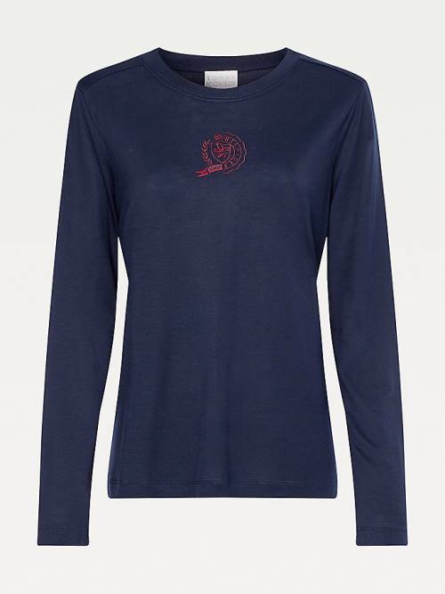 Tommy Hilfiger Tommy Icons Long Sleeve T-shirts Dames Blauw | TH534LGF