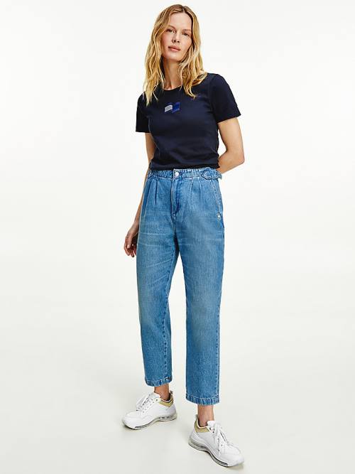 Tommy Hilfiger Tommy Icons Mom Tapered Utility Jeans Dames Denim | TH307HMK