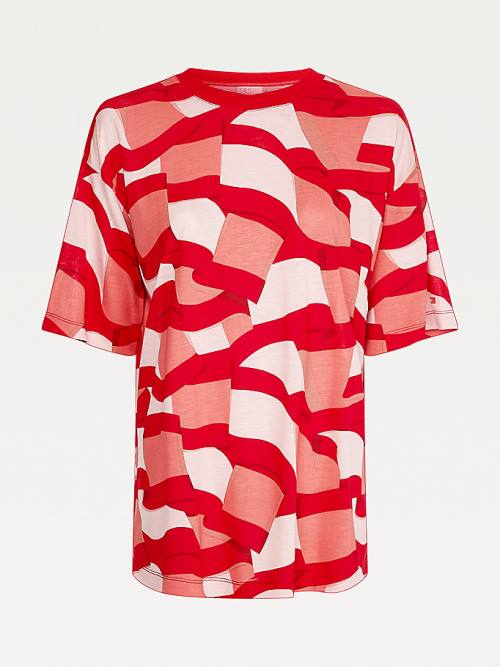 Tommy Hilfiger Tommy Icons Motion Flag Relaxed T-shirts Dames Rood | TH834CYX