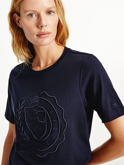 Tommy Hilfiger Tommy Icons Organic Katoenen T-shirts Dames Blauw | TH517DWG