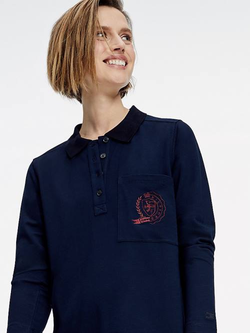 Tommy Hilfiger Tommy Icons Polo Jurken Dames Blauw | TH219PEZ