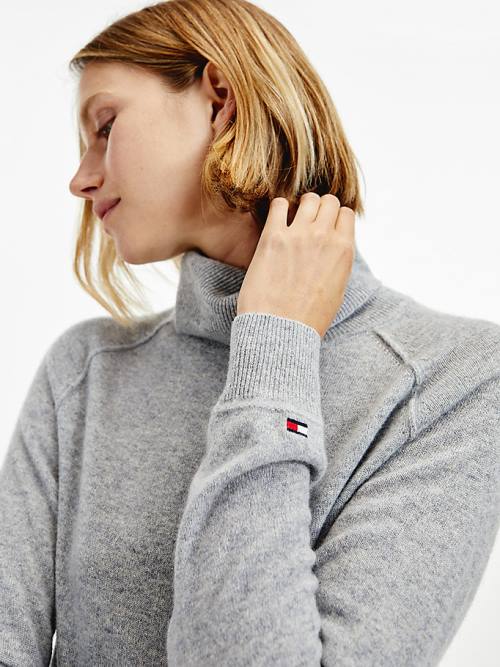 Tommy Hilfiger Tommy Icons Recycled Cashmere Jumper Truien Dames Grijs | TH385CMU