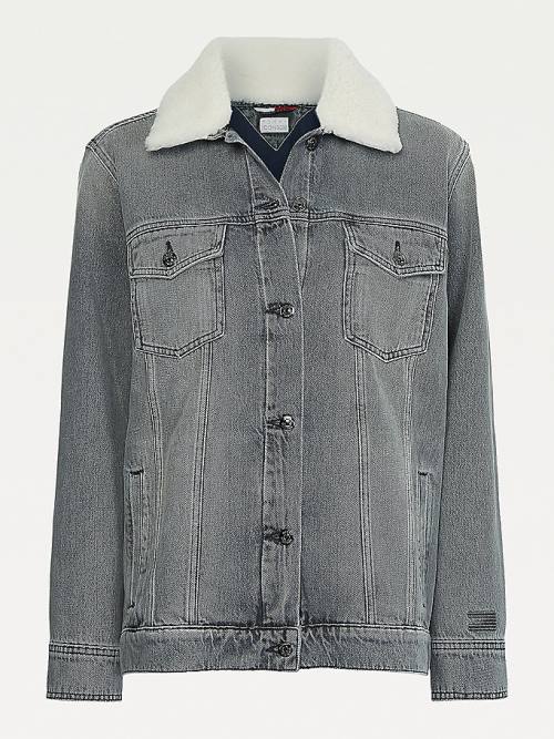 Tommy Hilfiger Tommy Icons Sherpa Collar Denim Jassen Dames Denim | TH985ONF