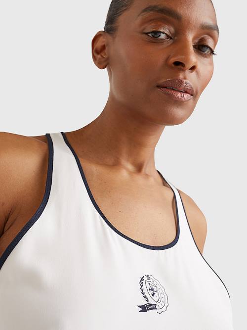 Tommy Hilfiger Tommy Icons Silk Racerback Tank Top Overhemd Dames Wit | TH210IVB