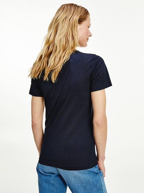 Tommy Hilfiger Tommy Icons Slim Fit T-shirts Dames Blauw | TH849QZR