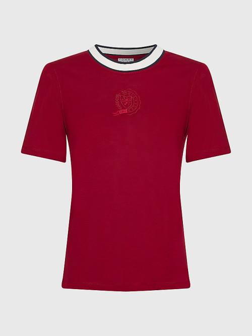 Tommy Hilfiger Tommy Icons Slim Fit T-shirts Dames Rood | TH987OIR