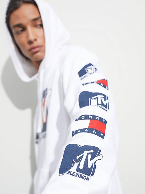 Tommy Hilfiger Tommy Jeans X MTV Hoodie Heren Wit | TH347FBL