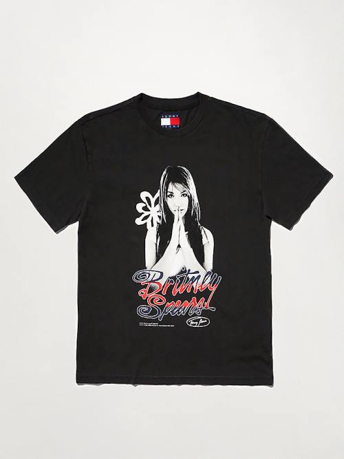 Tommy Hilfiger Tommy Revisited Britney T-shirts Heren Zwart | TH013FBL