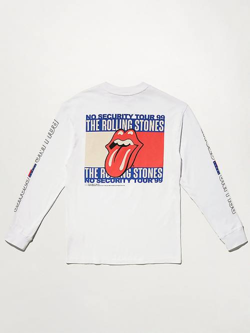 Tommy Hilfiger Tommy Revisited Long Sleeve Rolling Stones T-shirts Heren Wit | TH048MIX