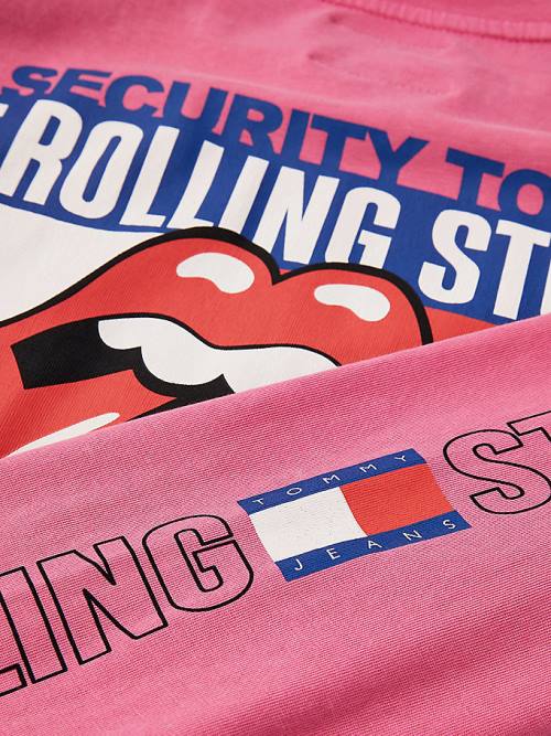 Tommy Hilfiger Tommy Revisited Long Sleeve Rolling Stones Cropped T-shirts Dames Roze | TH579TNG