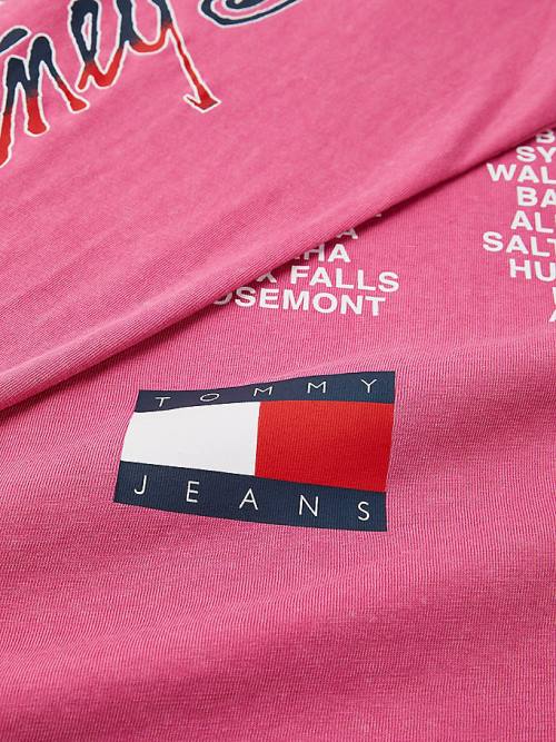 Tommy Hilfiger Tommy Revisited Long Sleeve Britney Oversized T-shirts Dames Roze | TH971HQF