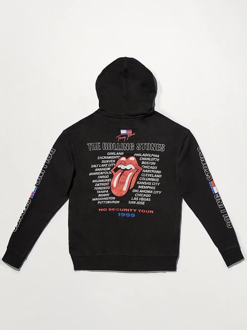 Tommy Hilfiger Tommy Revisited Rolling Stones Hoodie Heren Zwart | TH053NRH