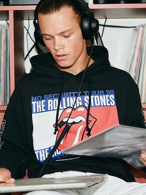 Tommy Hilfiger Tommy Revisited Rolling Stones Hoodie Heren Zwart | TH053NRH