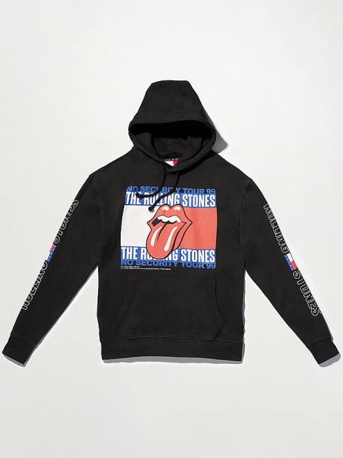 Tommy Hilfiger Tommy Revisited Rolling Stones Hoodie Heren Zwart | TH053NRH