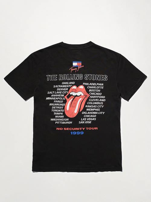 Tommy Hilfiger Tommy Revisited Rolling Stones T-shirts Heren Zwart | TH763UAD