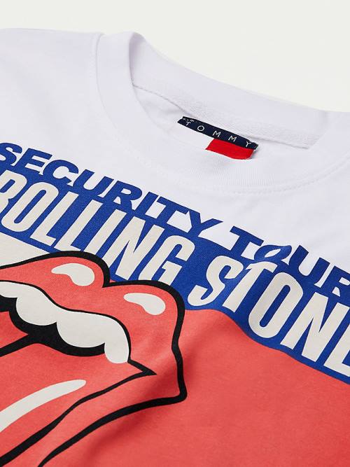 Tommy Hilfiger Tommy Revisited Rolling Stones Cropped T-shirts Dames Wit | TH814PIH