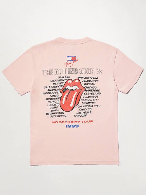 Tommy Hilfiger Tommy Revisited Rolling Stones T-shirts Heren Roze | TH826SDY