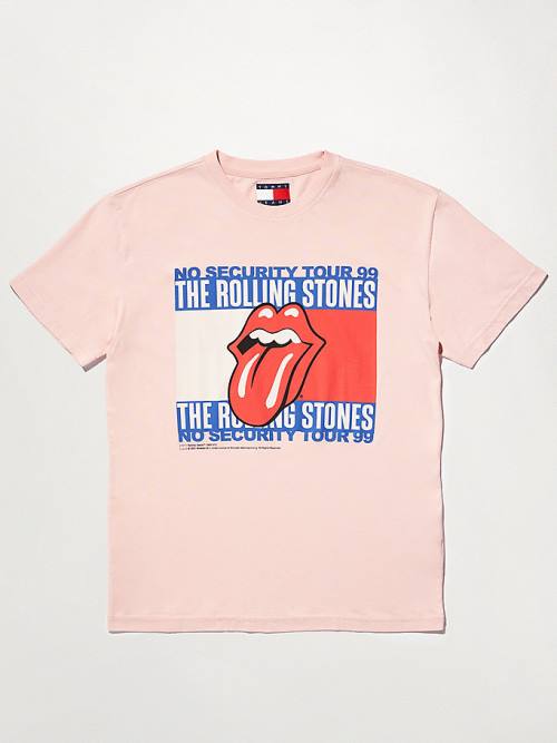 Tommy Hilfiger Tommy Revisited Rolling Stones T-shirts Heren Roze | TH826SDY