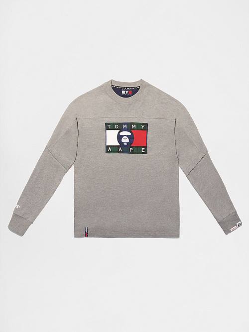 Tommy Hilfiger Tommy X AAPE Long Sleeve T-shirts Heren Grijs | TH540PXC