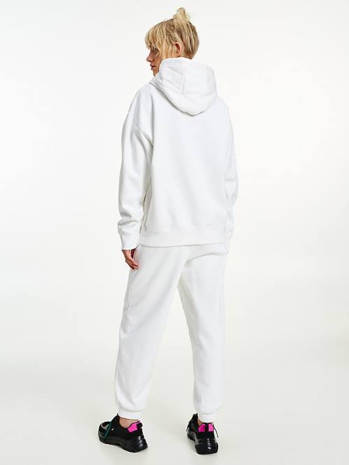 Tommy Hilfiger Tonal Drawstring Hoodie Dames Wit | TH862UOY