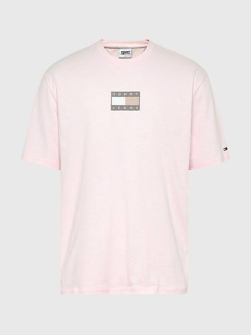 Tommy Hilfiger Tonal Logo Back Graphic T-shirts Heren Roze | TH904APL