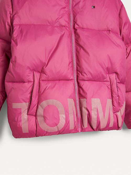 Tommy Hilfiger Tonal Logo Puffer Jassen Meisjes Paars | TH029NGL