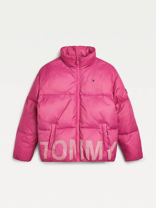 Tommy Hilfiger Tonal Logo Puffer Jassen Meisjes Paars | TH029NGL