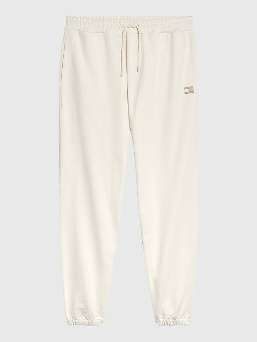 Tommy Hilfiger Tonal Logo Relaxed Fit Joggers Broek Heren Wit | TH082BYM