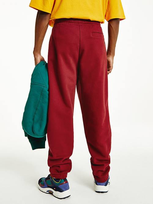 Tommy Hilfiger Tonal Logo Relaxed Fit Joggers Broek Heren Rood | TH369DRL