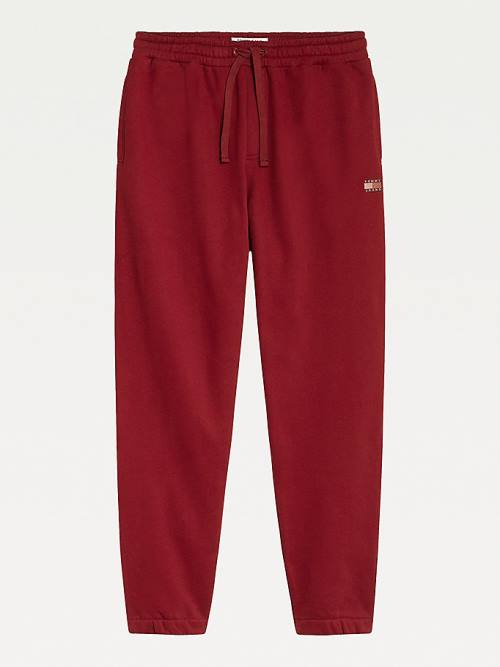 Tommy Hilfiger Tonal Logo Relaxed Fit Joggers Broek Heren Rood | TH369DRL