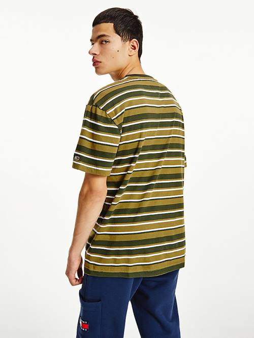 Tommy Hilfiger Tonal Stripe T-shirts Heren Groen | TH472NBJ