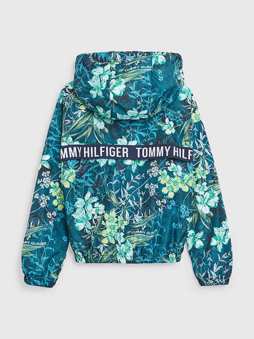 Tommy Hilfiger Tropical Print Chicago Windbreaker Jassen Meisjes Groen | TH354BEN