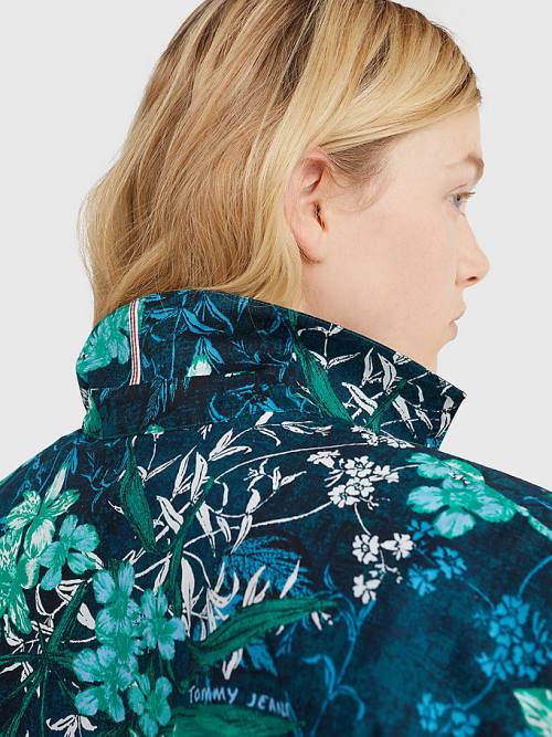 Tommy Hilfiger Tropical Print Oversized Kort Sleeve Overhemd Dames Groen | TH453AHB