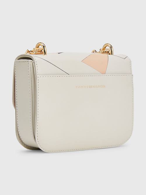 Tommy Hilfiger Turn Lock Small Leren Crossover Tassen Dames Beige | TH560QYA