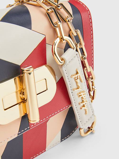 Tommy Hilfiger Turn Lock Small Leren Crossover Tassen Dames Beige | TH560QYA