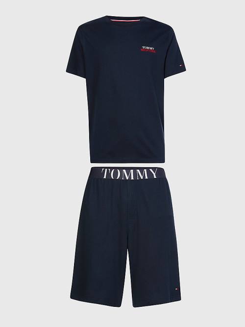 Tommy Hilfiger Ultra Soft Logo Set Pyjamas Heren Blauw | TH451UAI