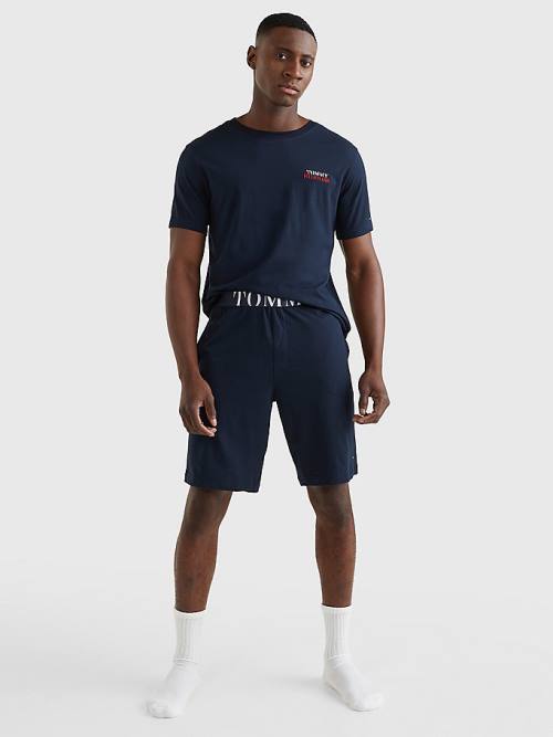 Tommy Hilfiger Ultra Soft Logo Set Pyjamas Heren Blauw | TH451UAI