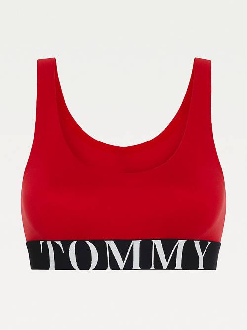 Tommy Hilfiger Ultra Soft Logo Underband Bralette Ondergoed Dames Rood | TH041SAM