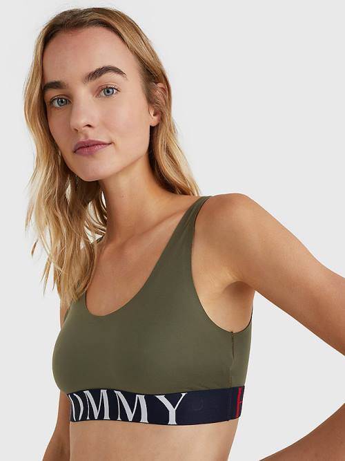 Tommy Hilfiger Ultra Soft Logo Underband Bralette Ondergoed Dames Khaki | TH814ZPT