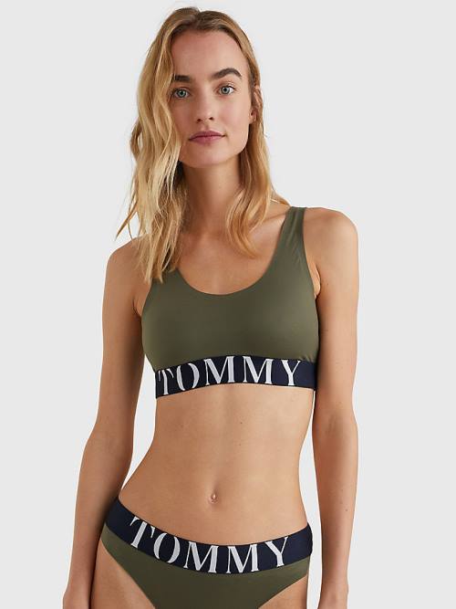 Tommy Hilfiger Ultra Soft Logo Underband Bralette Ondergoed Dames Khaki | TH814ZPT