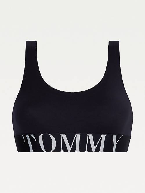 Tommy Hilfiger Ultra Soft Logo Underband Bralette Ondergoed Dames Blauw | TH850EYR