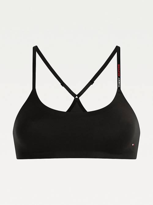 Tommy Hilfiger Ultra Soft Racerback Bralette Ondergoed Dames Zwart | TH712ZJY