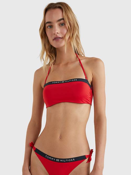 Tommy Hilfiger Underwired Unpadded Bandeau Bikini Top Zwemkleding Dames Rood | TH081KIS