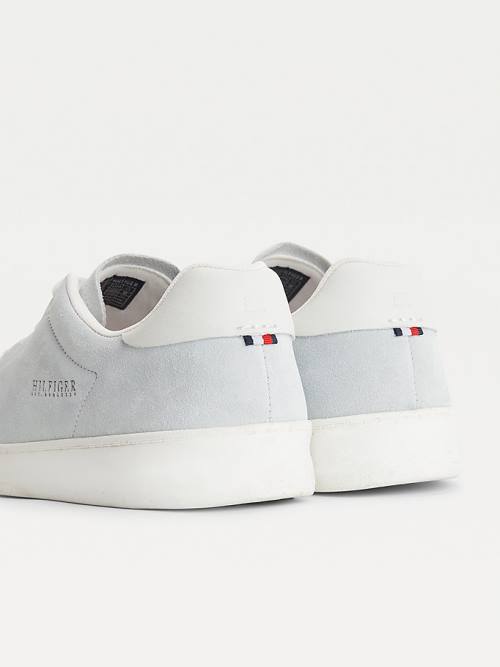 Tommy Hilfiger Undyed Suede Cupsole Court Sneakers Heren Beige | TH975XUF