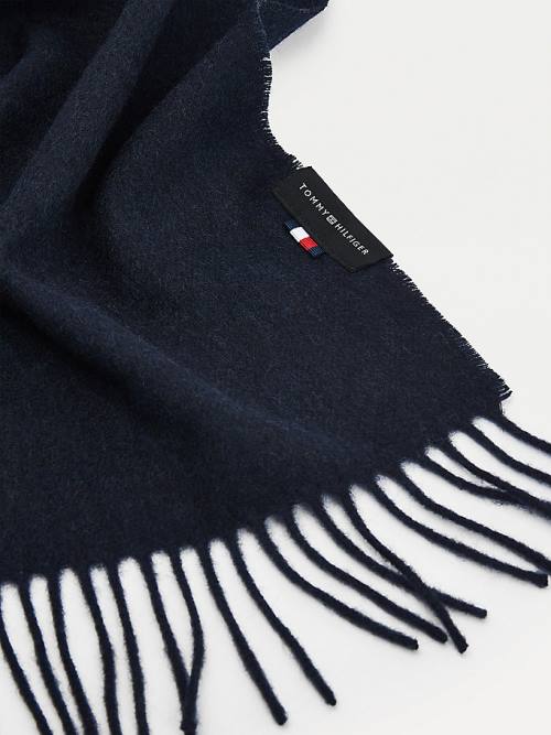 Tommy Hilfiger Uptown Pure Wool Sjaals Heren Blauw | TH270VKN