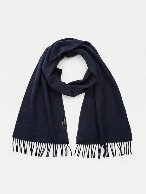 Tommy Hilfiger Uptown Pure Wool Sjaals Heren Blauw | TH270VKN