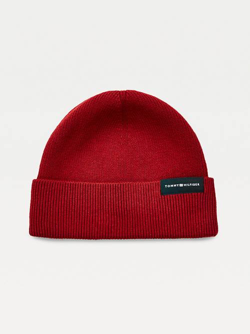 Tommy Hilfiger Uptown Wool Katoenen Beanie Hoeden Heren Rood | TH453YVM