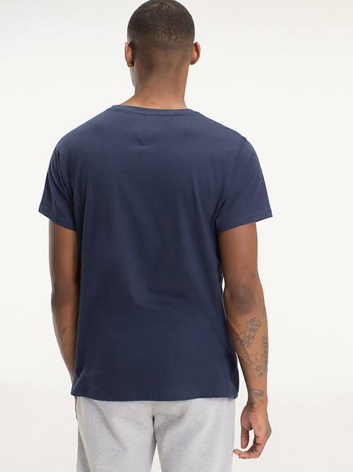 Tommy Hilfiger V-Neck T-shirts Heren Blauw | TH549NYH