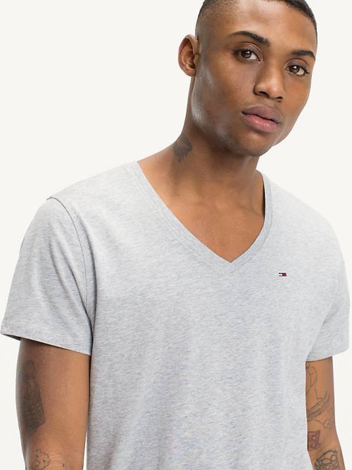 Tommy Hilfiger V-Neck T-shirts Heren Grijs | TH205XOC